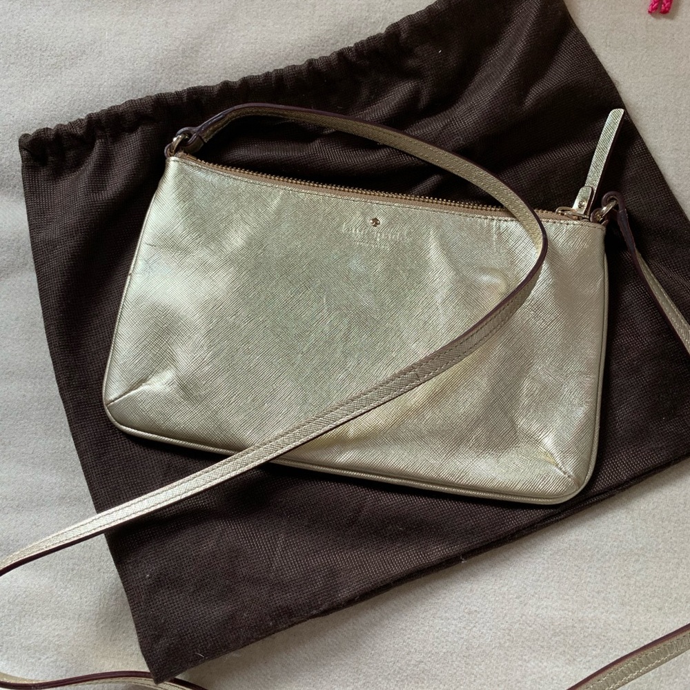 Kate Spade Gold Leather Shoulder Bag